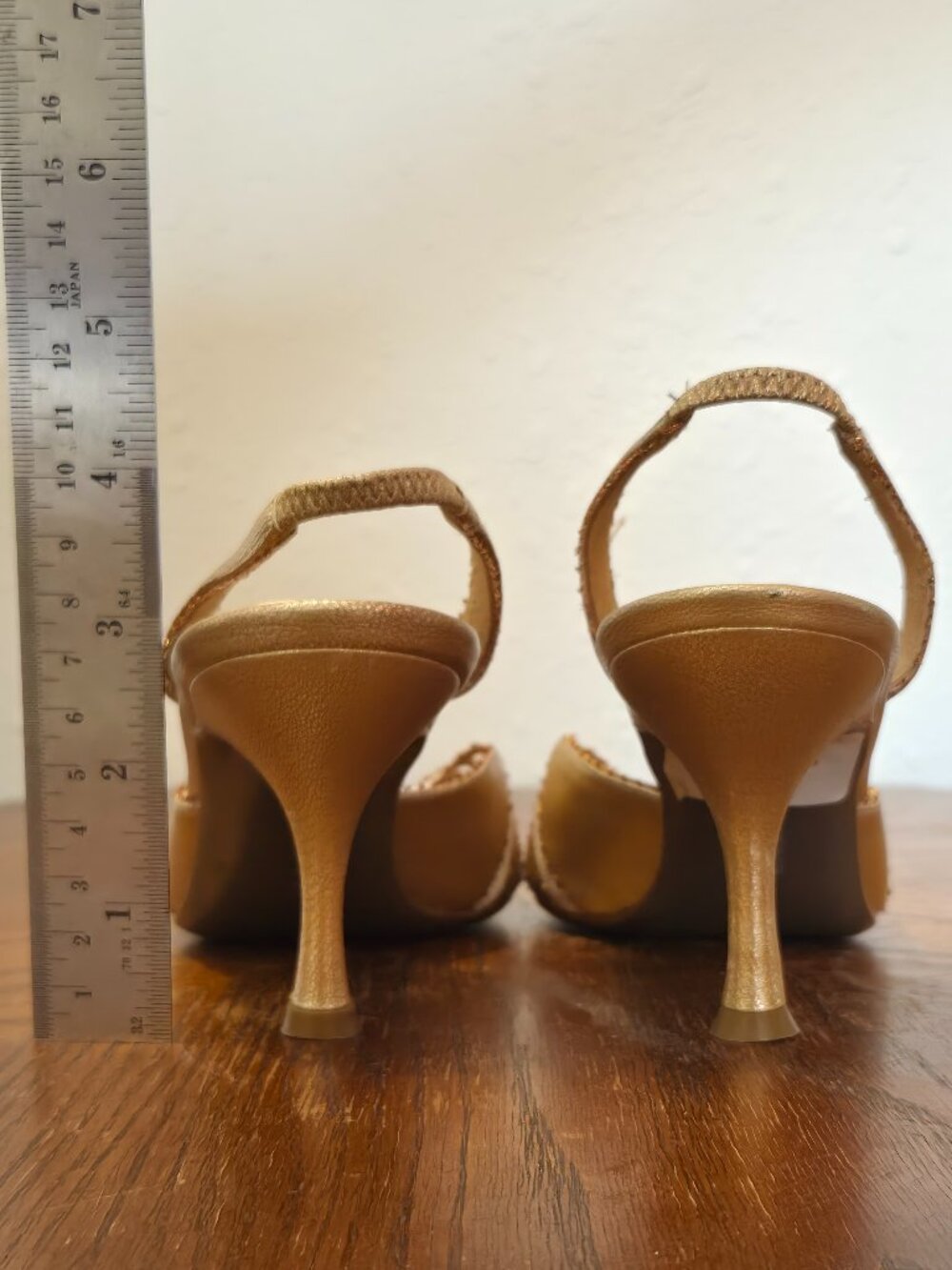 Salvatore Ferragamo Gold Metallic Slingback Sandals Size 7B Made in Italy - Picture 6 of 7
